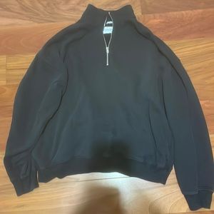 Black Abercrombie Quarter-zip Crewneck